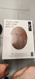 copriwater in legno di acacia soft close 
