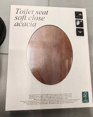 copriwater in legno di acacia soft close 