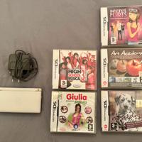 Nintendo DS bianca (con cavo ricarica) + 5 giochi