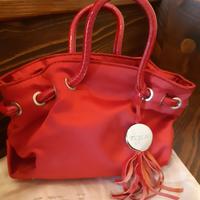 Furla borsetta a mano in raso e pelle, rosso