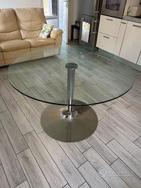 Tavolo rotondo in cristallo Calligaris