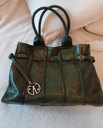 Borsa Coccinelle da Donna verde stampato cocco