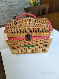 cestino in vimini vintage 