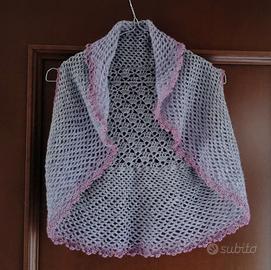 bolero gilet 100% lana uncinetto taglia S