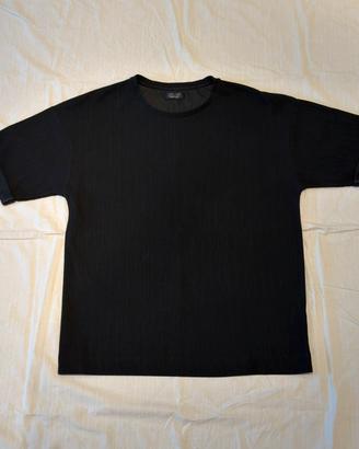 Maglietta Zara Nera Tessuto a Costine Taglia XL