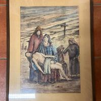 Quadro  Santo Pizzamiglio Gesù sotto la croce 