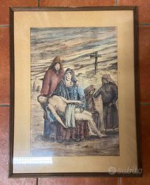 Quadro  Santo Pizzamiglio Gesù sotto la croce 