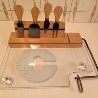 Tagliere formaggio vetro e legno