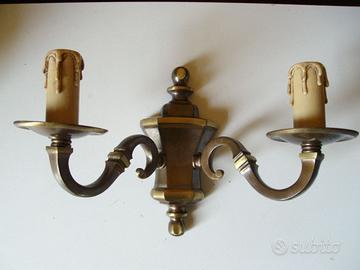 Applique lampada da parete a 2 bracci vintage