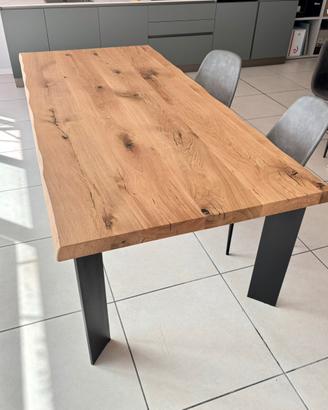 Tavolo in rovere vecchio massello 6 cm 230x110