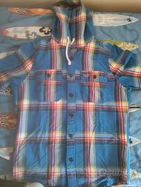 camicia uomo con cappuccio hollister california 