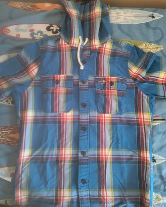 camicia uomo con cappuccio hollister california 