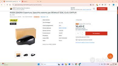 CALOTTA+FRECCIA SPECCHIETTO DESTRO RENAULT CLIO 4