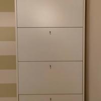 Scarpiera salvaspazio bianca 5 sportelli