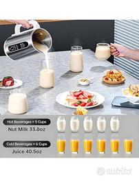 Macchina Latte Vegetale 1200 Ml, 8 Funzioni, Autopulente, 12 Lame In Acciaio – Per Soia, Avena, Mandorle E Frullati