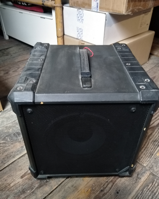 Pianola, lettore DVD, stereo, vinili, casse fbt