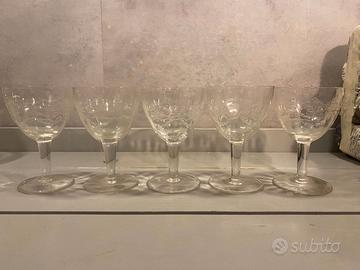 Set 5 bicchierini Sherry o Porto in cristallo
