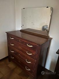 Cassettiera con specchio anni 40