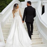 Abito da sposa elegante principessa non strascico
