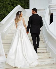 Abito da sposa elegante principessa non strascico