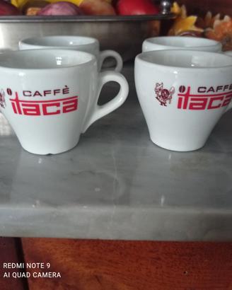 Lotto 4 tazzine caffè Itaca vintage epoca rare