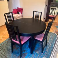 Tavolo tondo soggiorno allungabile con 6 sedie