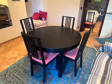 Tavolo tondo soggiorno allungabile con 6 sedie