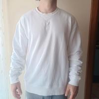 Felpa Adidas bianca SUN68 P/E a girocollo