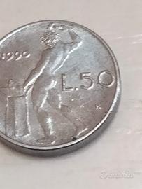 rara micro moneta da 50 lire anno 1990 Dio 