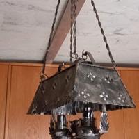 Lampadario artigianale in ferro battuto