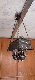 Lampadario artigianale in ferro battuto
