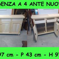 Credenza Napoletana a 4 Ante Grezza Nuova