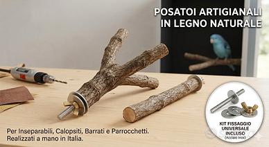 Posatoi gabbie/voliere legno naturale leggere info