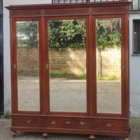 Antico armadio stile impero tre ante specchio