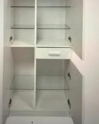 Armadio da bagno alto 170 cm, Porte lavorate