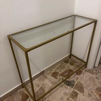 Vendeesi console piano in vetro e color oro