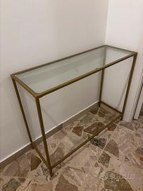Vendeesi console piano in vetro e color oro