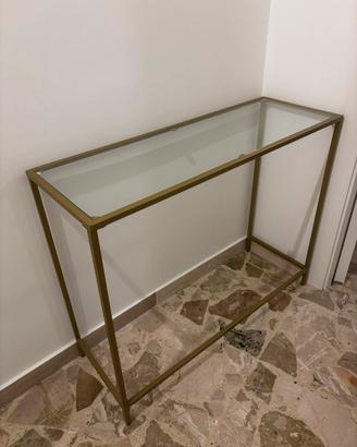 Vendeesi console piano in vetro e color oro