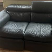 Divano pelle nero 2 posti