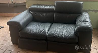 Divano pelle nero 2 posti