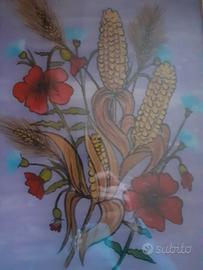 Natura Morta dipinta su vetro al contrario 1960