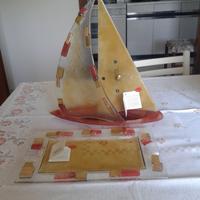 OROLOGIO IN VETRO A FORMA DI BARCA A VELA
