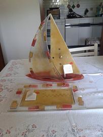 OROLOGIO IN VETRO A FORMA DI BARCA A VELA