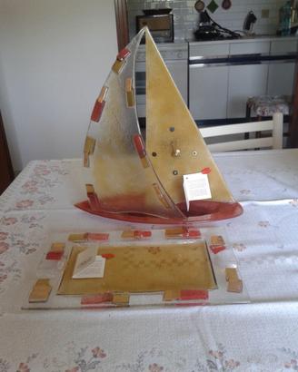 OROLOGIO IN VETRO A FORMA DI BARCA A VELA