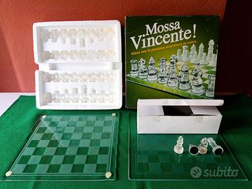 2 Scacchiere con pezzi in Vetro Originale
