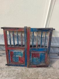 cancelletto vintage 2 ante , ferro battuto/ legno