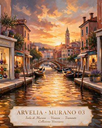 Quadro Venezia Murano 03 Tramonto 60x80 ARVELIA