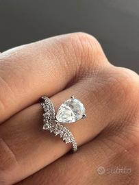 Anello argento 925S con pietra Moissanite 2 ct