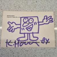 Keith Haring disegno e autografo 1984