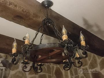 lampadario a ruota a 8 lumi